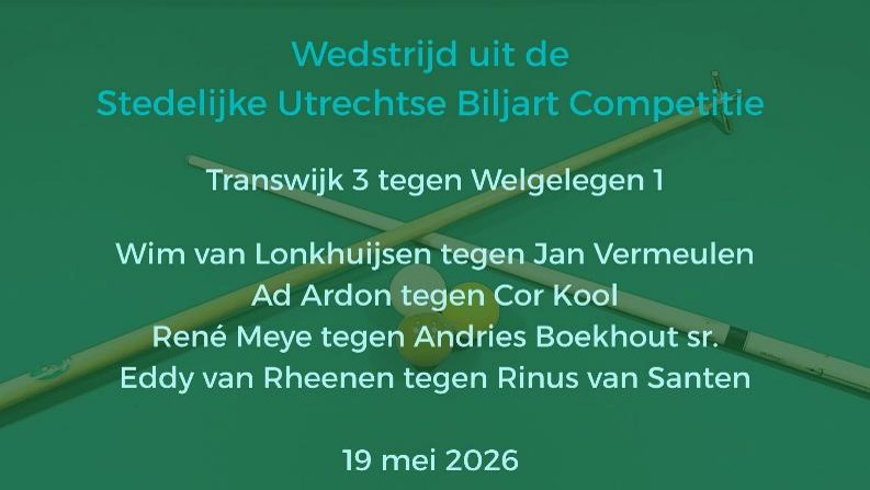 Link naar De Stedelijke Utrechtse Biljart Competitie